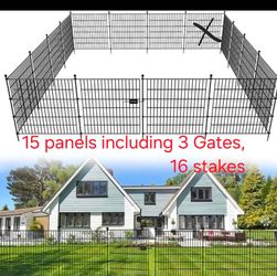 New 15 panels,36" H with 3 gates, 16 stakes, 24" W each panel for fencing, camping, yard