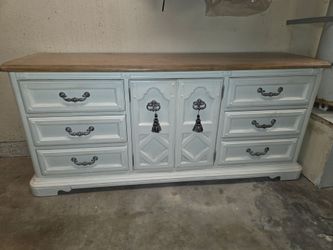 Wood Dresser with Center Cabinet Doors