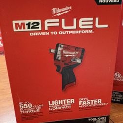 Milwaukee New 1/2” Stubby Impact Wrench m 12