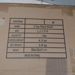 Brand New In Box 3 Tier Plant Shelf Rack Or For Any Use
