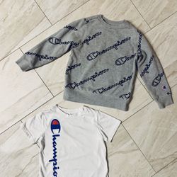 Boys champion tshirt and sweatshirt bundle