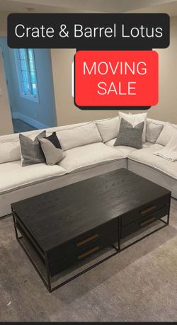 Crate & Barrel Lotus Sectional Couch Sofa