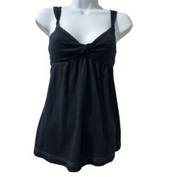 Y2K Vintage Abercrombie & Fitch Women’s Babydoll Top Small Navy Blue Strap Tank