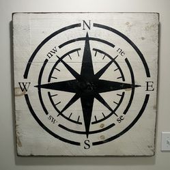 Rustic Compass Wood Wall Art 
