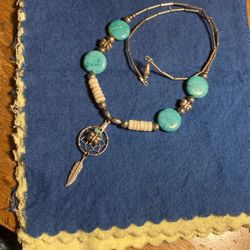 Sterling Silver Handmade Turquoise Necklace 