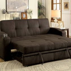 Sofa Futon w/pulloutbed & cupholders