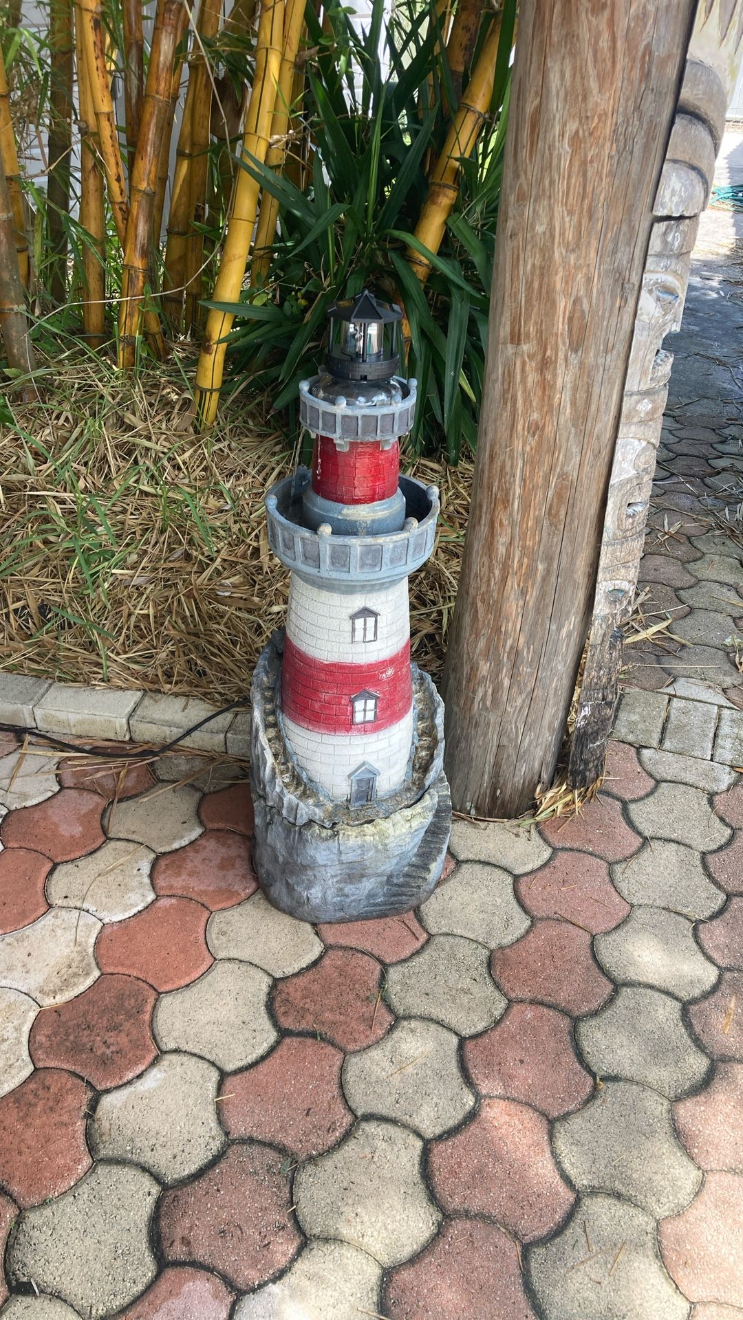 Large Lighthouse Fountain Solar Light Too Plus Another Fountain