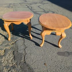 2 End Tables,1 Couch Table,1 Oval Coffee Table, All Match ,Real Wood 