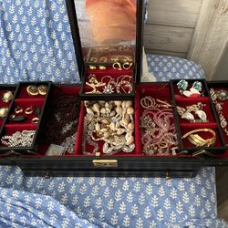 Box Of Vintage Jewelry 