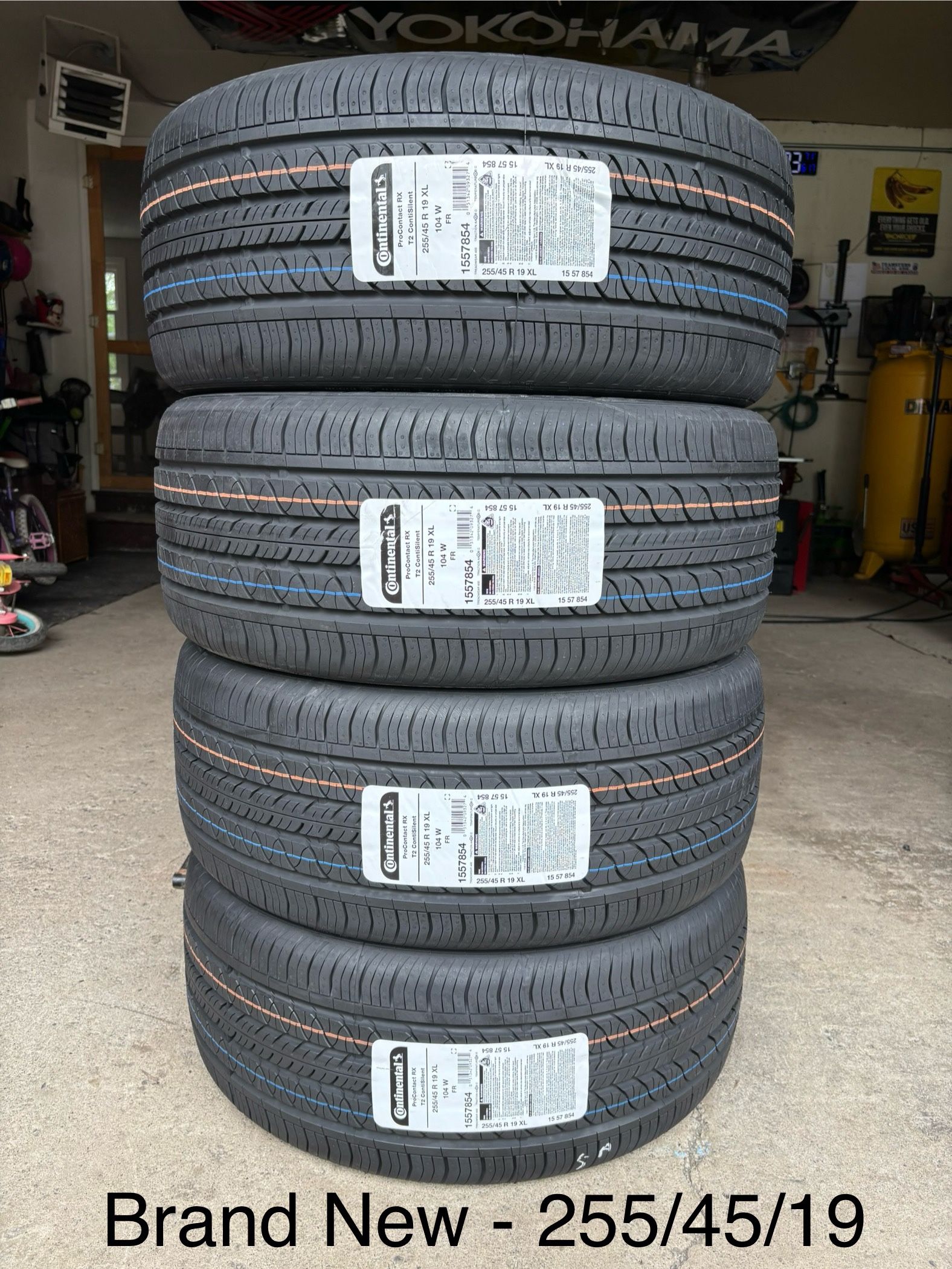 (4) - 255/45/19 Continental ProContact RX Tires