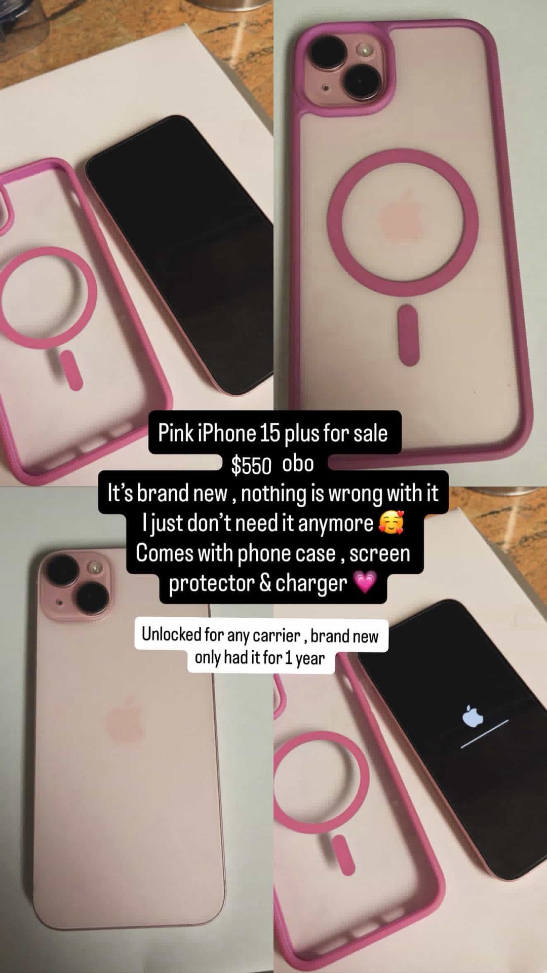 Pink iPhone 15 Plus