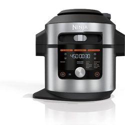 Ninja OL601 Foodi XL 8 Qt. Pressure Cooker Steam Fryer with SmartLid, 14-in-1 that Air Fries, Bakes & More, with 3-Layer Capacity, 5 Qt. Crisp Basket 