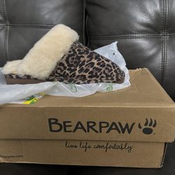 bearpaw leopard print slippers