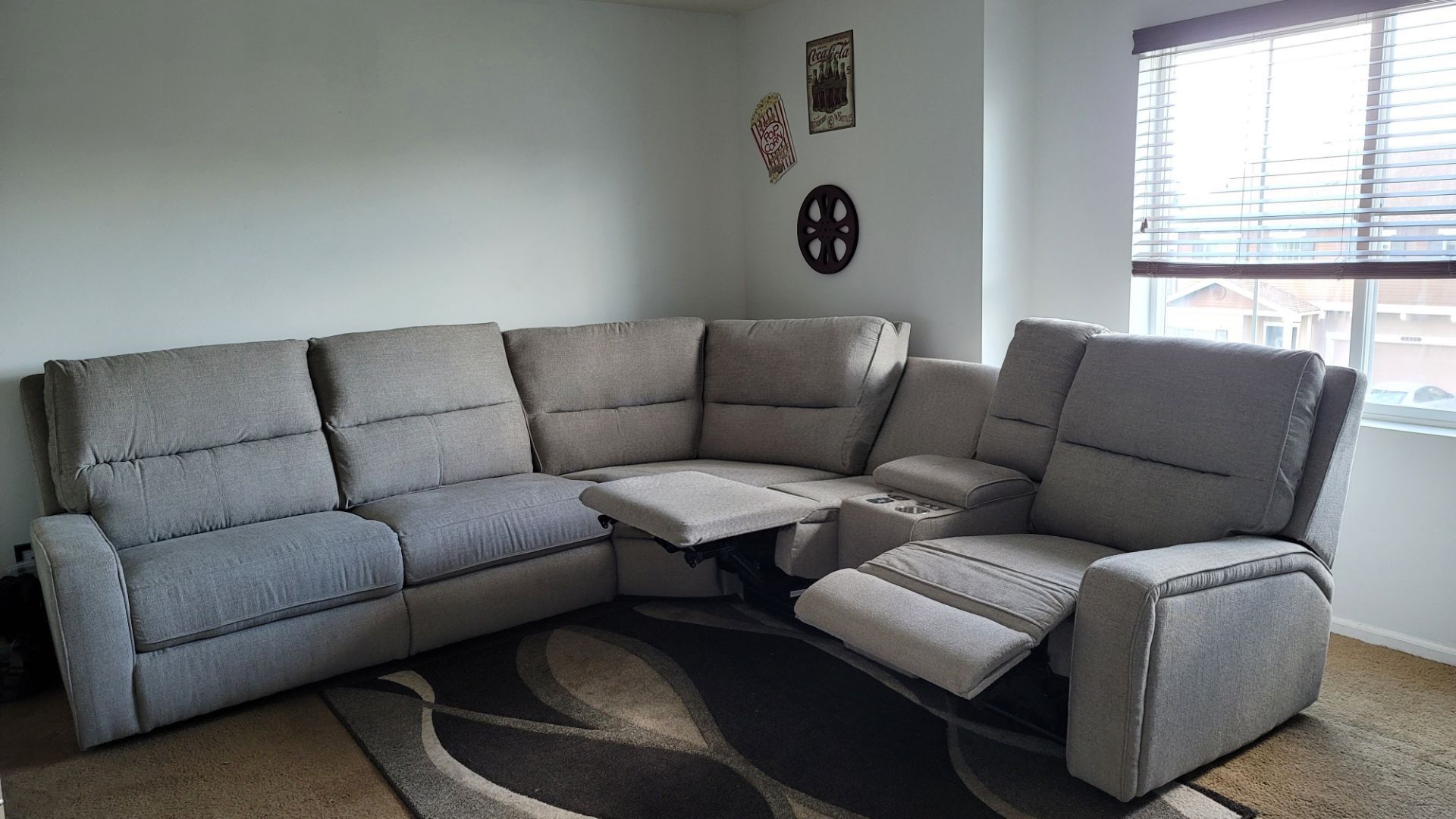 Sectional convertible to queen bed
