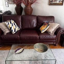 Brown Leather Couch And Recliner
