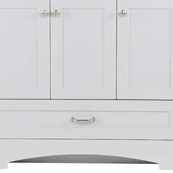 Glacier Bay Lancaster 36 in. W x 19 in. D Bath Vanity in Pearl Gray with Cultured Marble Vanity Top in White with White Sink