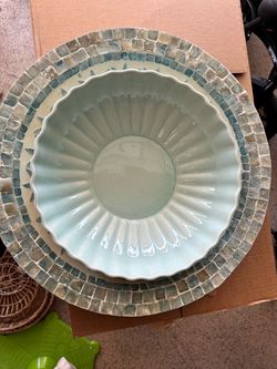 Mosaic Rim Bowl and Ceramic Bowl Set
