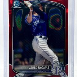 2025 Bowman Draft Chrome Prospects Jared Thomas Red Lava Refractor #3/5 - $90