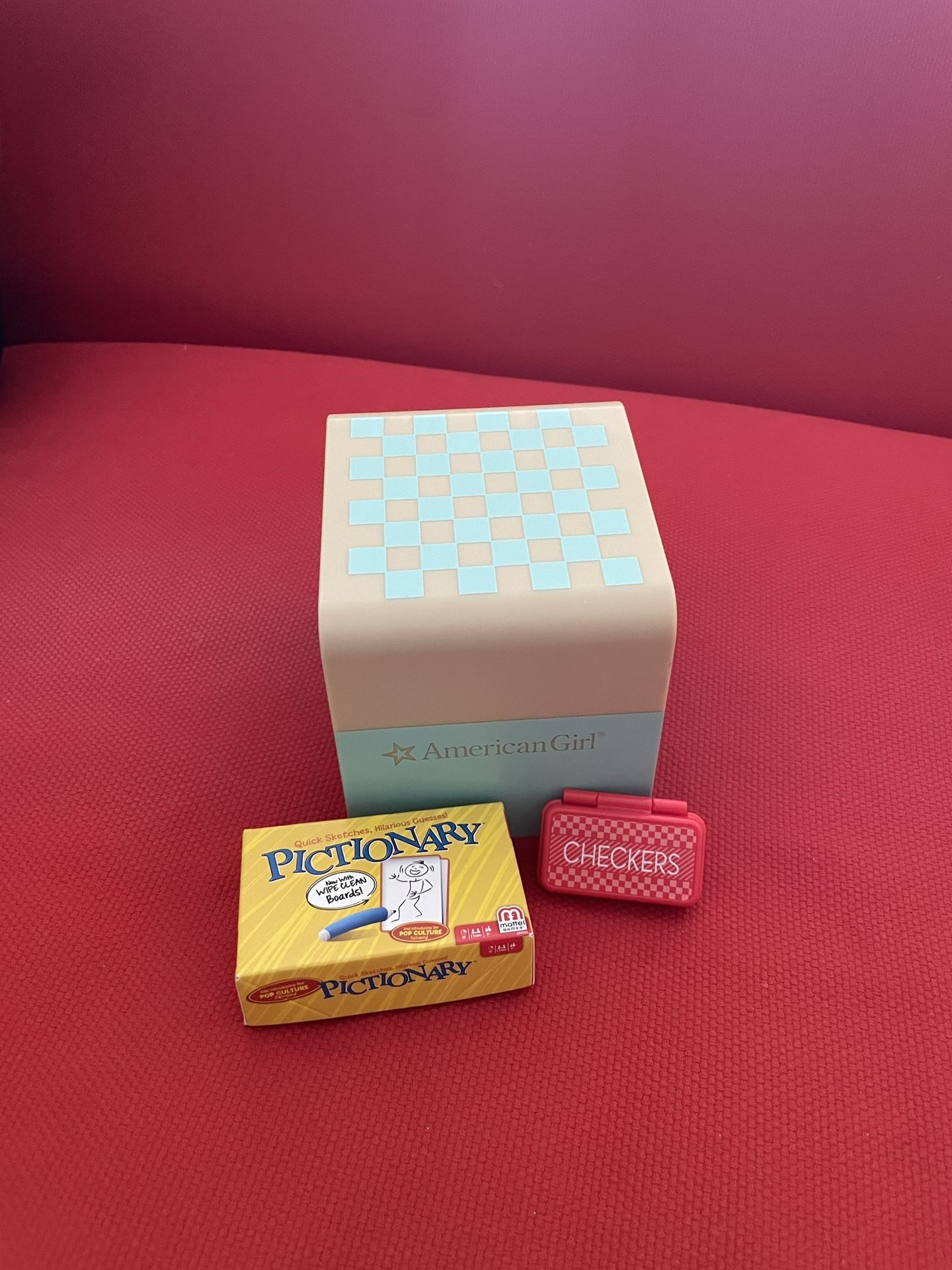 American Girl Game Night Set - Game Table, Pictionary, Checkers - Retired 2021