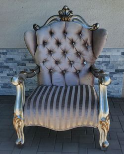 New Silver Velvet Accent Chair