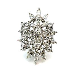 Woman’s Ladies 14k White Gold Diamond Cluster Ring 2.06 CTW Size 7 GP3094333