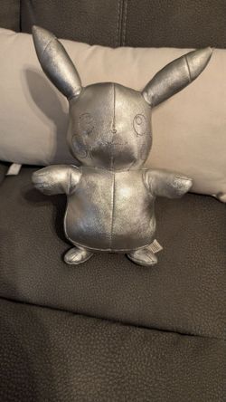 Pokemon Silver Pikachu 25 Anniversary 8" Plush Stuffed Animal Toy 2021 Nintendo