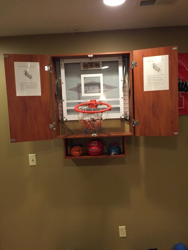 Old School indoor basketball wall mounted cabinet