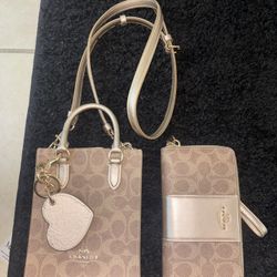 Coach Purse And Wallet  Set