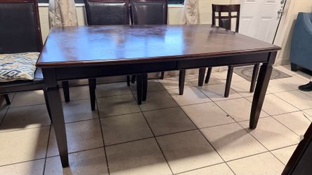 Wood table with 6 chairs