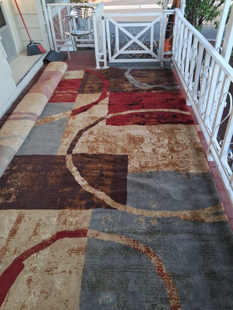 Unique Loom Barista 9 x 12 (ft) Loomed Polypropylene Multi Rectangular Indoor Geometric Area rug