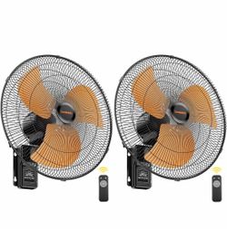 Wall Mount Fan Oscillating set 2 Wireless Remote & Button Control 32ft Wireless Control, 6.6ft Power Cord, Supports 3-Speed, 8H Timer, Sleep & Natural