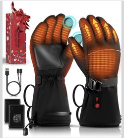 Heated Ski Gloves Waterproof Touchscreen w/ 5000mAh Rechargeable Battery Pack