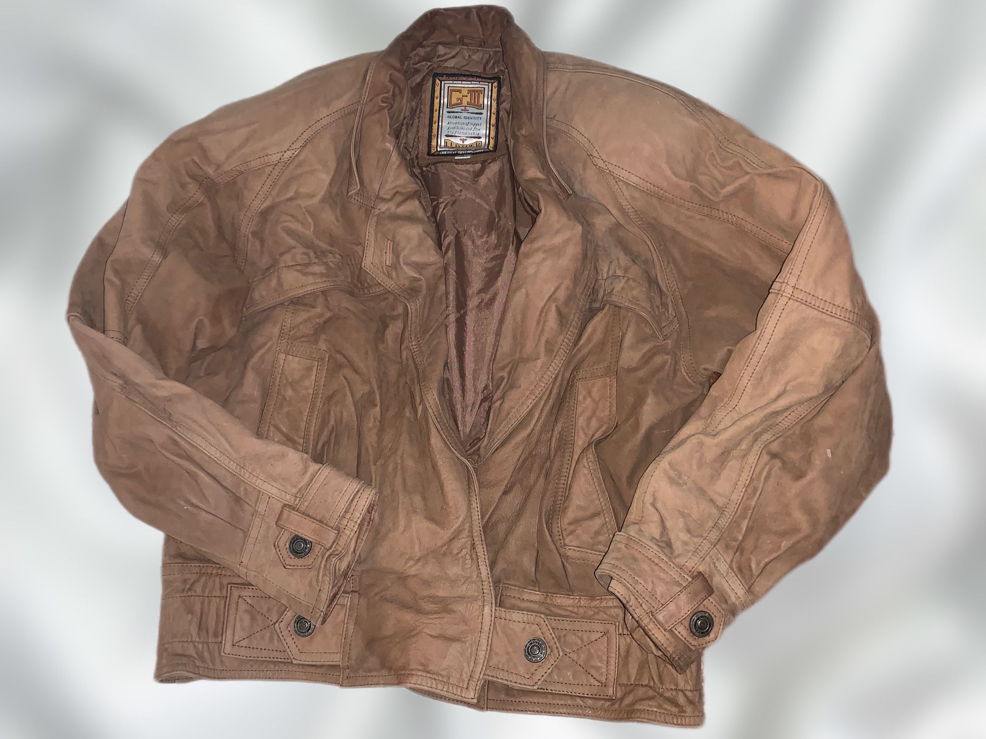 Global Identity Vintage Brown Leather Jacket