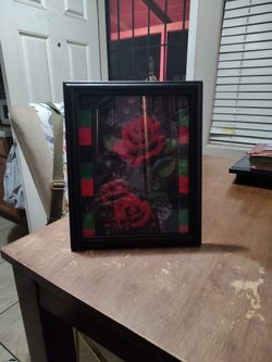 8×12 In  Rose Diamond Art Picture With Picture Frame.
