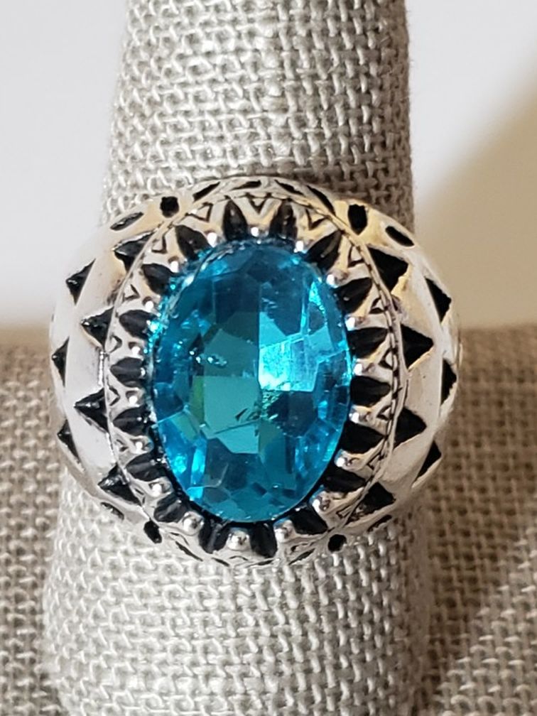 Antique Silver Stone Vintage Jewelry Rings For Men and Women Size 11
