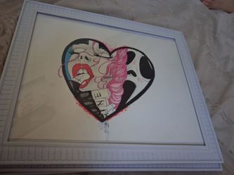 Framed Pop Art Heart Illustration Print