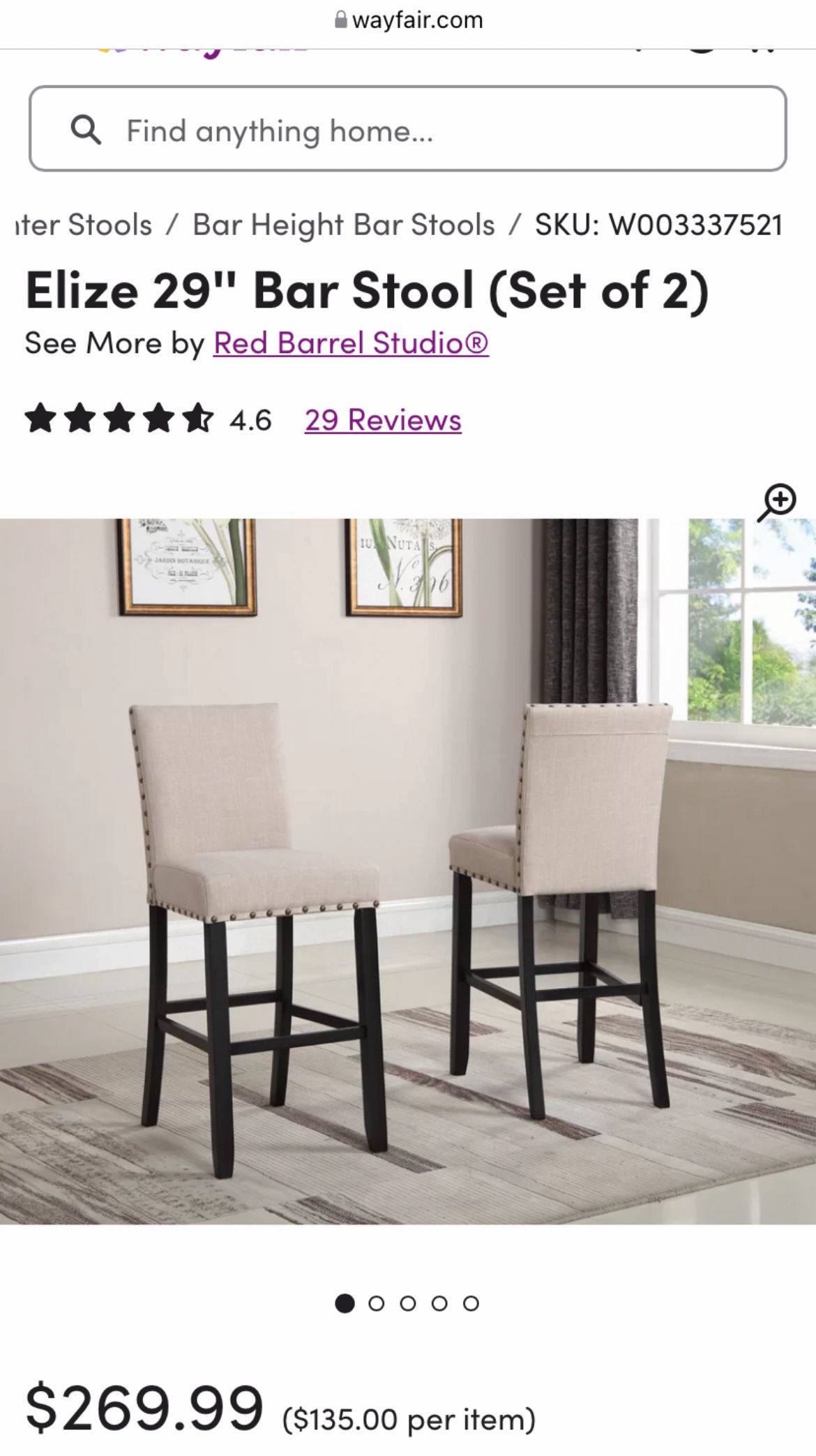High top/ Bar stool seats