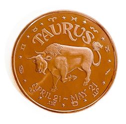 1 oz Copper Round - Taurus ♉️ Zodiac Callender w/case