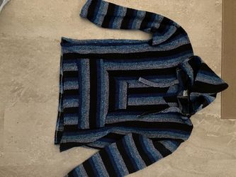 Baja Hoodie Pullover Blue Black Striped