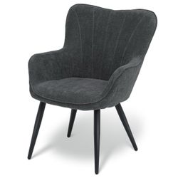 Athena Collection Modern Living Room Accent Chair for Girls Women, Gray Comfy Armchair Upholstered😍