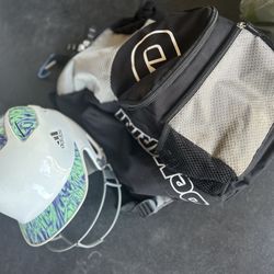 Softball helmet And Bag 