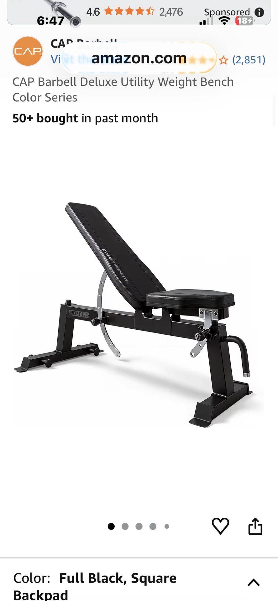 CAP Barbell Deluxe Utility Weight Bench Color Series