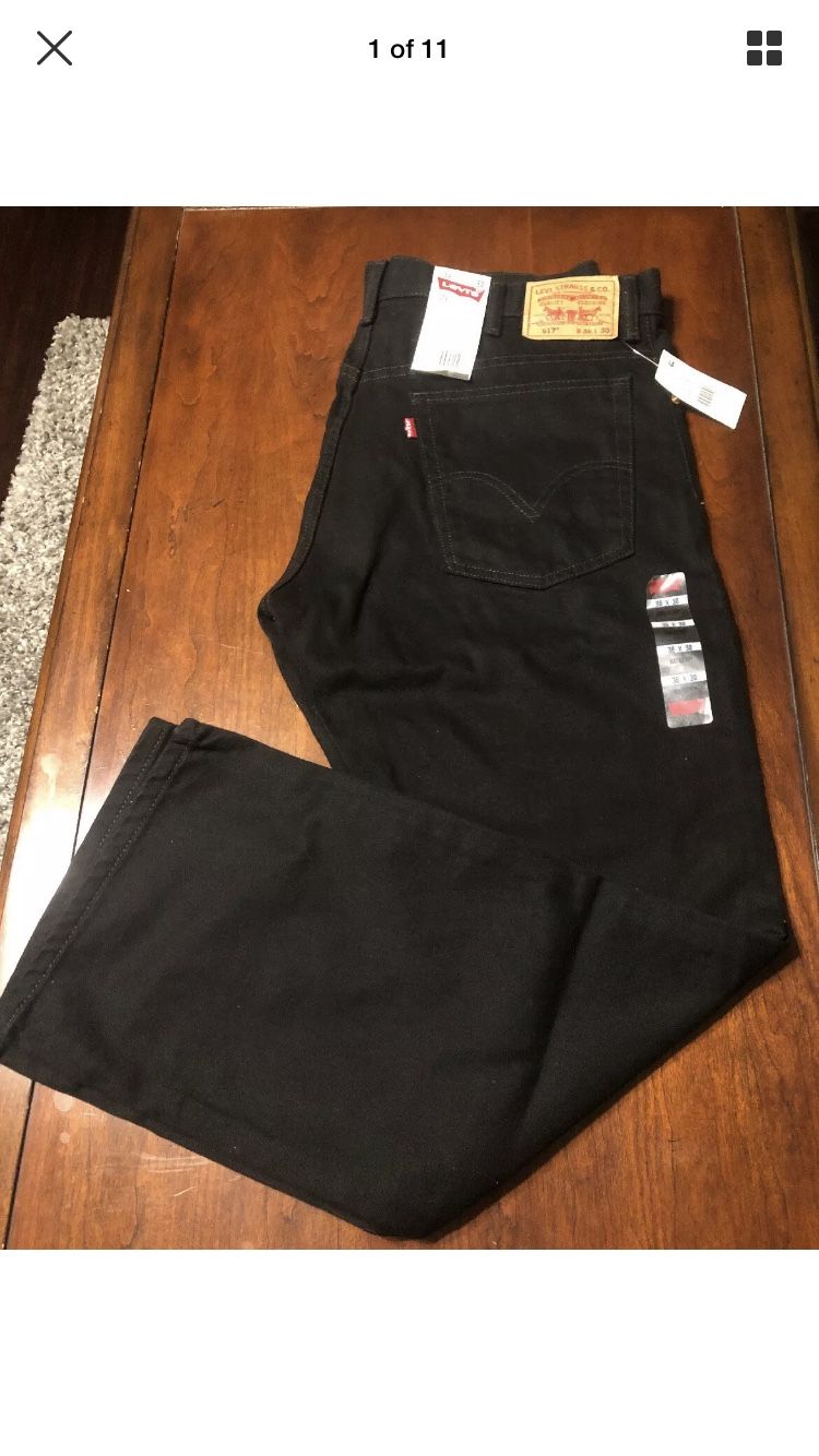 Levi’s 517 Boot Cut Black Jeans SZ 38 Waist 30 Inseam NWT