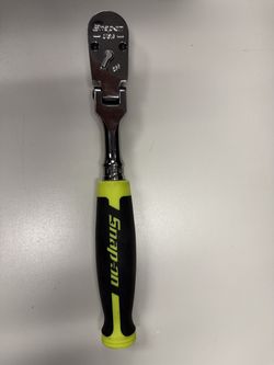 SnapOn 3/8" Drive Dual 80® Technology Soft Grip (Neon Green) Standard Handle Locking Flex-Head Ratchet (Brand New never used.