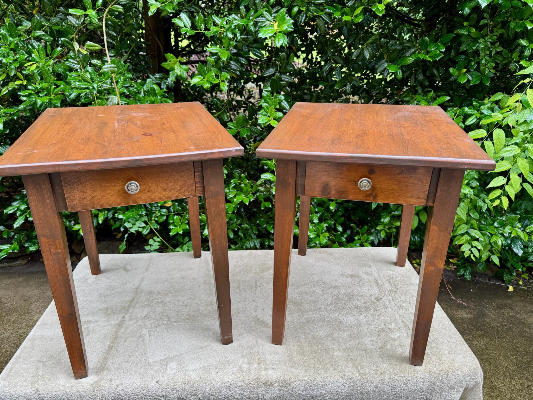 Set Of Dark Wood End Tables