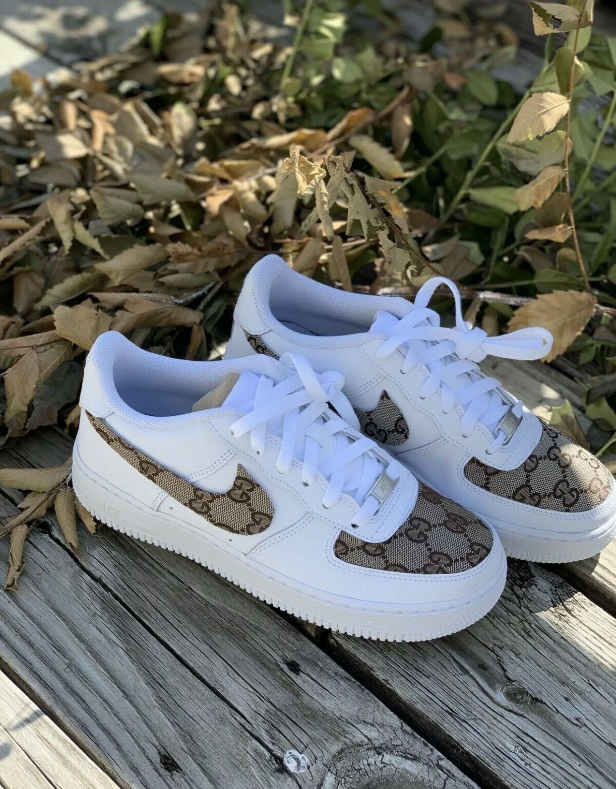 NIKE AIR FORCE 1 LOW | MADE W/ GG MONOGRAM FABRIC CUSTOM