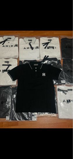 Amiri MA Logo Polo Shirt Black