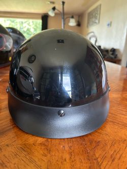 Black half helmet DOT certified size large