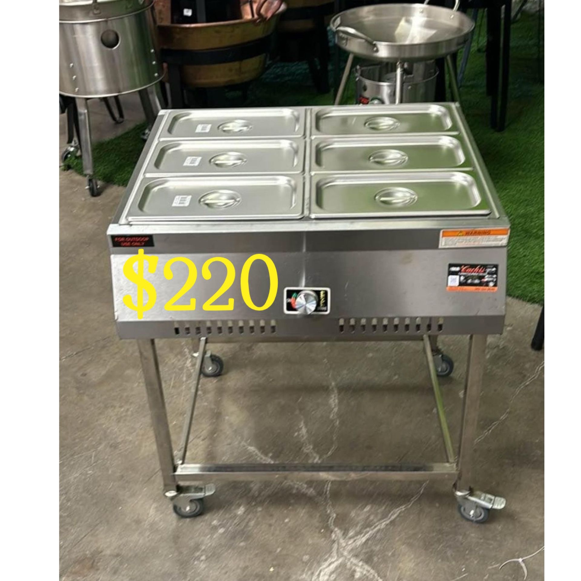 6 Trays Stainless Food Warmers/ Nuevo Calentones Con Charolas 