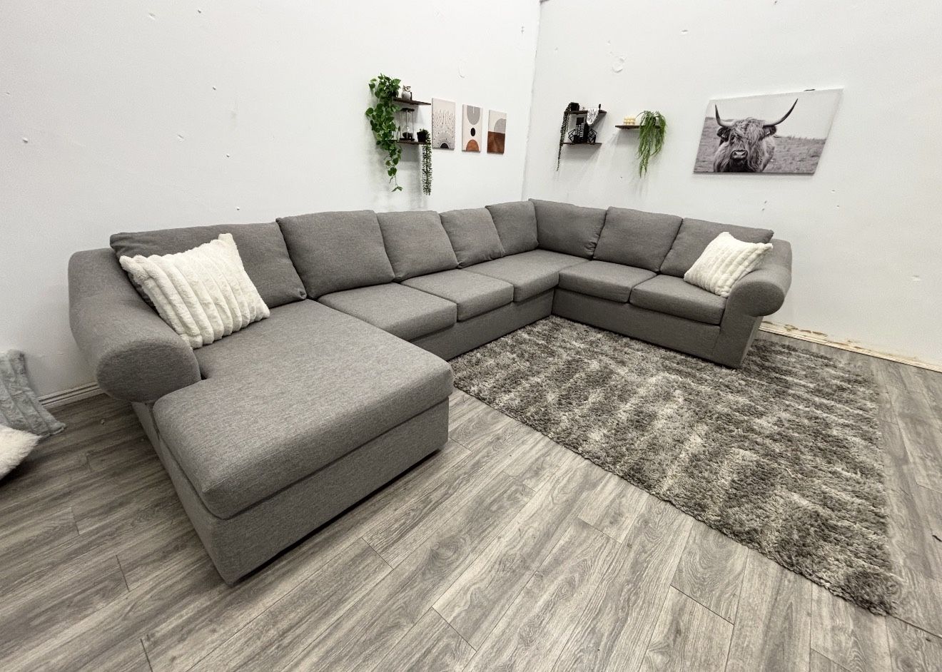 Huge Grey Sectional Couch - Free Delivery